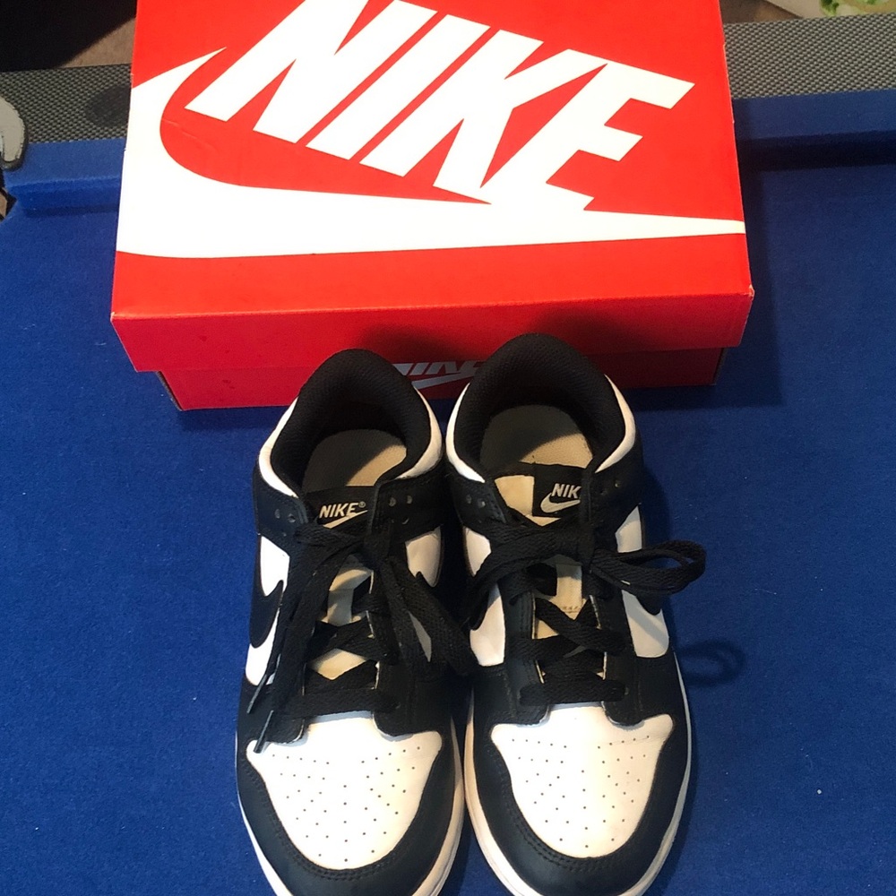 Nike’s Black and White Dunk Low Sneakers Boy/or Girl size 3Y
